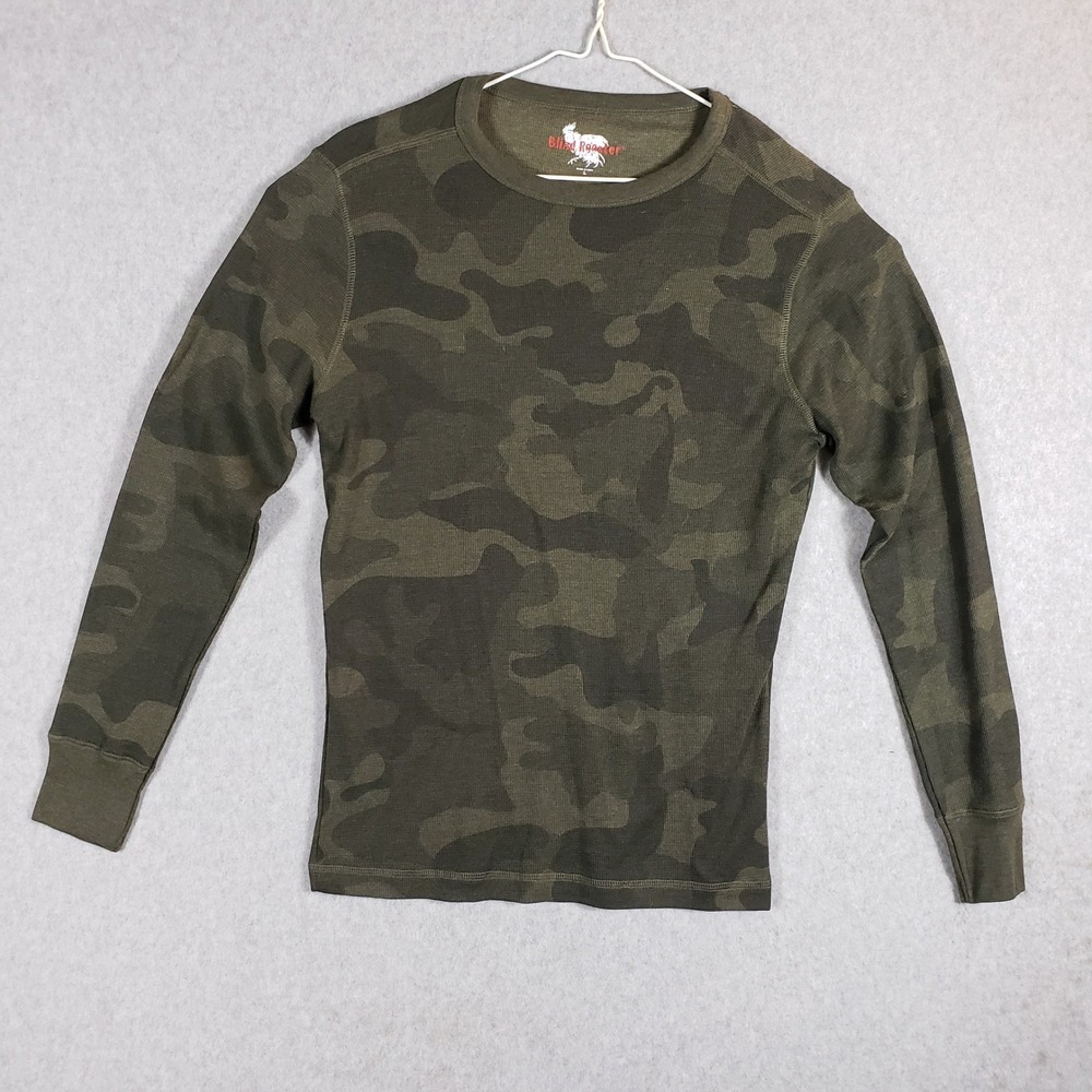 Blind Rooster Men's Camouflage Long Sleeve TShirt Top Casual Green Camo Gorpcore